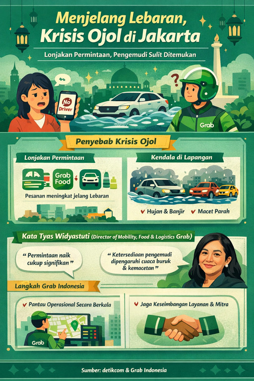 Menjelang Lebaran di Jakarta: Ramainya Aktivitas Kota dan Fenomena Sulitnya Pesan Ojol